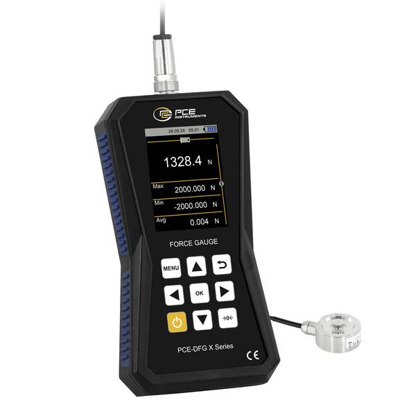 PCE Instruments Kraftmesser PCE-DFG 2K XF |2000N |Genauigkeit ±0,05 % FS |32 GB Speicher für 30 Mio. Messpunkte |USB-C