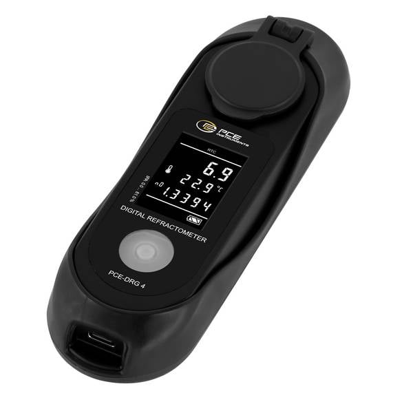 PCE Instruments Refraktometer PCE-DRG 4 Isopropanol bis 81% |1,3330 ... 1,4650 nD |Brix |Temperaturkompensation |IP65