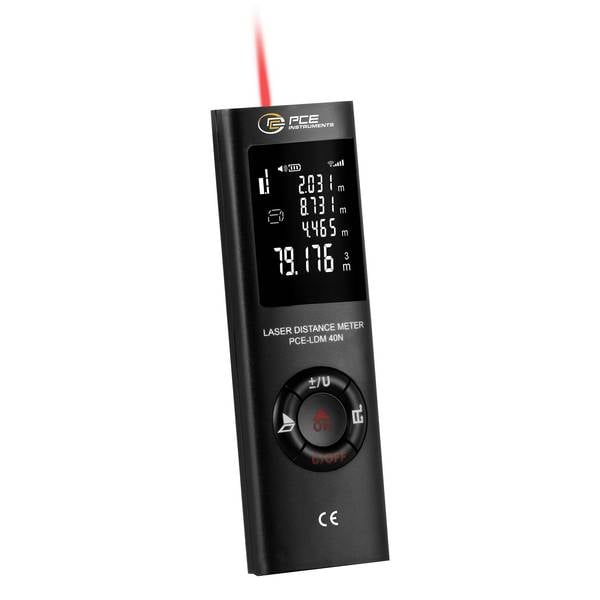 PCE Instruments Laser Entfernungsmesser PCE-LDM 40N |Volumen |Fläche |0,05 . 40 m |Auflösung 0,001m |Pythagoras Funktion