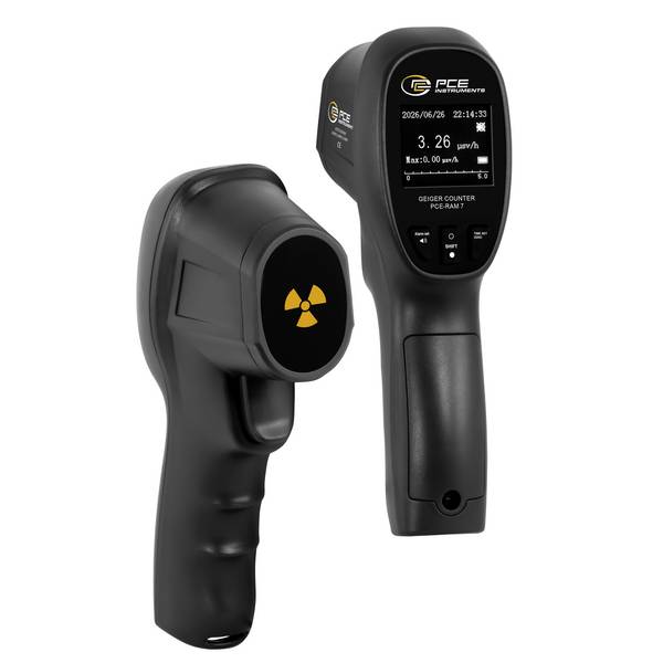 PCE Instruments Geigerzähler PCE-RAM 7 |Sensor Geiger-Müller-Zählrohr |Gamma- Beta Röntgenstrahlen |µSv,h cpm cps |TFT