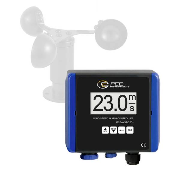 PCE Instruments Anemometer PCE-WSAC 50+ 230 |0 ... 50 m/s |230 V AC |Eingangssignal 4…20mA |RS485 |Datenlogger |IP65