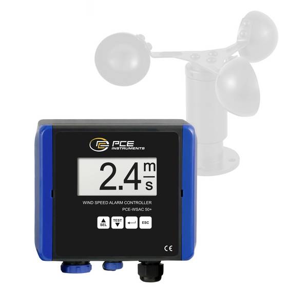 PCE Instruments Anemometer PCE-WSAC 50+ 24 |0 ... 50 m/s |24 V DC |Eingangssignal 4 … 20mA |RS485 |Datenlogger |IP65