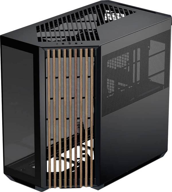 APNX APNX V1-W-BK-V1 Midi-Tower Gaming-Gehäuse  Schwarz, Holz