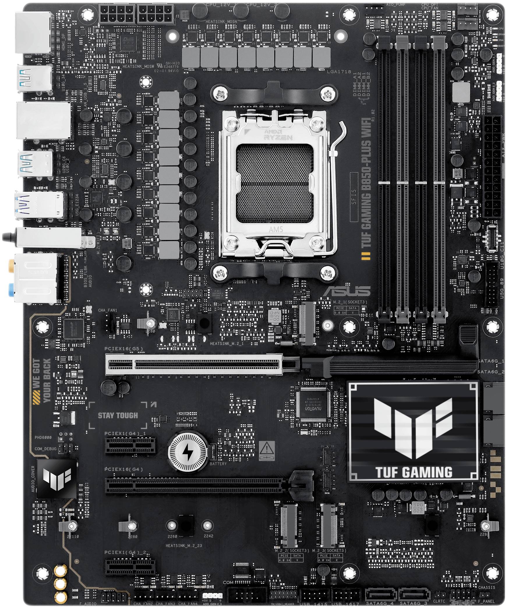 Asus TUF B850-PLUS Mainboard Sockel (PC) AMD® AM5 Formfaktor (Details) ATX Mainboard-Chipsatz AMD® B850
