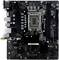 Ein Computer-Motherboard mit mehreren Anschlüssen und Steckplätzen. Im Zentrum ist der CPU-Sockel, umgeben von Schaltkreisen.