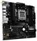 Ein Computer-Mainboard mit verschiedenen Anschlüssen, RAM-Slots und einem CPU-Sockel. Hauptkomponenten sind gut sichtbar.