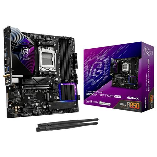 Thumbnail - ASRock B850M Riptide Mainboard Sockel (PC) AMD® AM5 Formfaktor (Details) Micro-ATX Mainboard-Chipsatz AMD® B850
