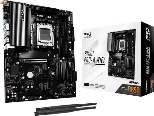 ASRock B850 Pro-A Mainboard Sockel (PC) AMD® AM5 Formfaktor (Details) ATX Mainboard-Chipsatz AMD® B850