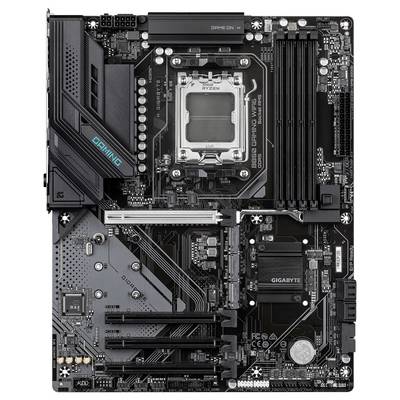 'GIGABYTE B550 GAMING X V2'-Mainboard mit AM4-Sockel, PCIe-Steckplätzen und RAM-Slots, geeignet für AMD Ryzen-Prozessoren.