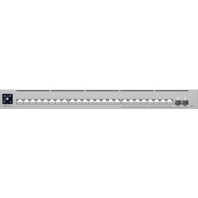Ein Netzwerk-Switch mit 24 Ethernet-Ports und zwei zusätzlichen Verbindungsports auf der rechten Seite.