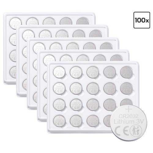 VOLTCRAFT Knopfzelle CR 2032 3 V 100 St. 220 mAh Lithium CR2032
