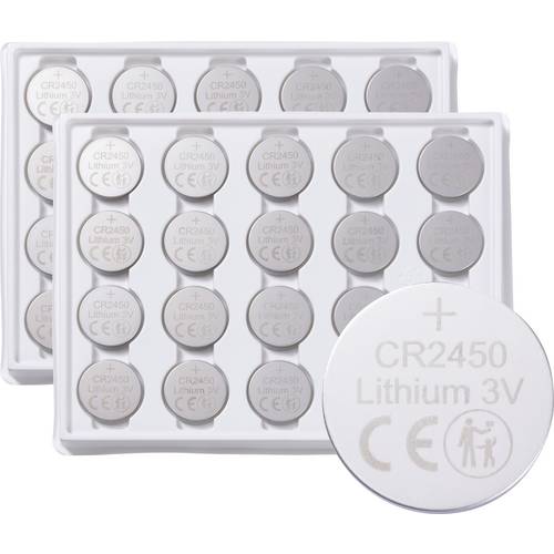 VOLTCRAFT Knopfzelle CR 2450 3 V 40 St. 580 mAh Lithium CR2450