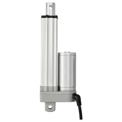 Linearantrieb mit zylindrischem Gehäuse aus Metall, Kabelanschluss unten. Hauptsächlich für mechanische Bewegungssteuerung verwendet.