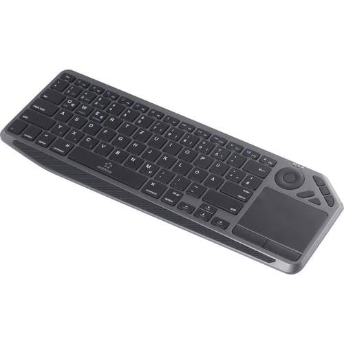 Renkforce RF-WLBTKB-300 Bluetooth®, Funk Tastatur Deutsch, QWERTZ Schwarz Integriertes Touchpad, Wiederaufladbar, Multip...