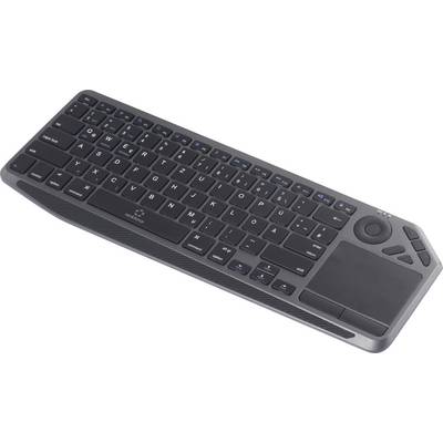 Renkforce RF-WLBTKB-300 Bluetooth®, Funk Tastatur Deutsch, QWERTZ Schwarz Integriertes Touchpad, Wiederaufladbar, Multip-0