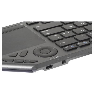 Renkforce RF-WLBTKB-300 Bluetooth®, Funk Tastatur Deutsch, QWERTZ Schwarz Integriertes Touchpad, Wiederaufladbar, Multip-6