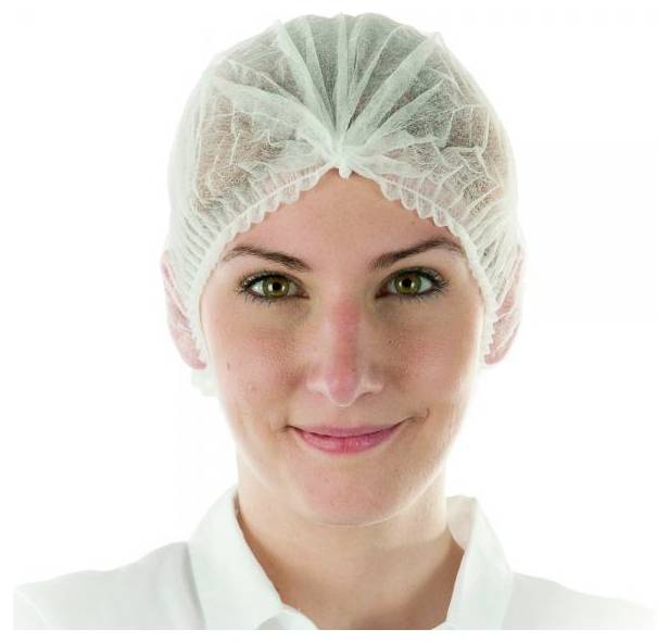Franz Mensch FM1043 Wegwerpkap haarnet wit, 100 stuks Wit afbeelding