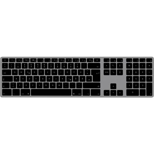 Matias FK418DCB-DE Wireless USB-C® Aluminum Keyboard for Mac Kabellos Tastatur Deutsch, QWERTZ, Mac Space Grau