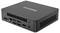 Kompakter Mini-PC in schwarzem Gehäuse mit mehreren USB-Anschlüssen, HDMI-Anschluss und Lüftungsschlitzen an der Seite.