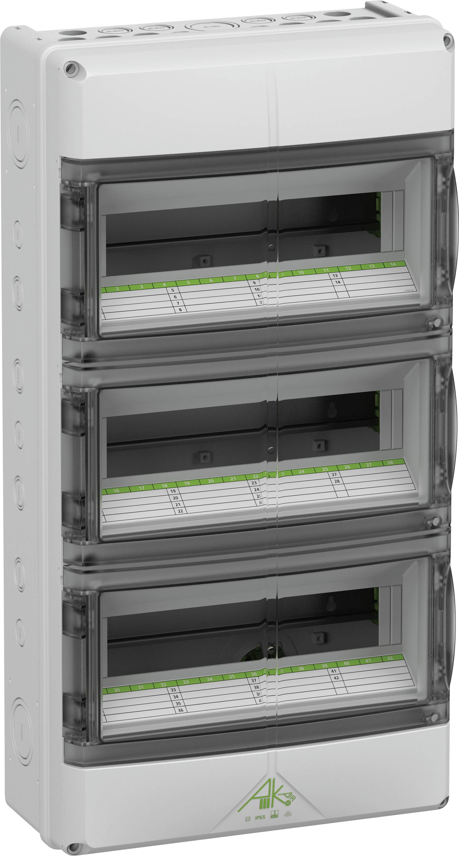 Spelsberg 73344252 AK 42 UL Kleinverteiler Aufputz, Wand Anzahl Teilungen = 42 Anzahl Reihen = 3 Inhalt 1 St.