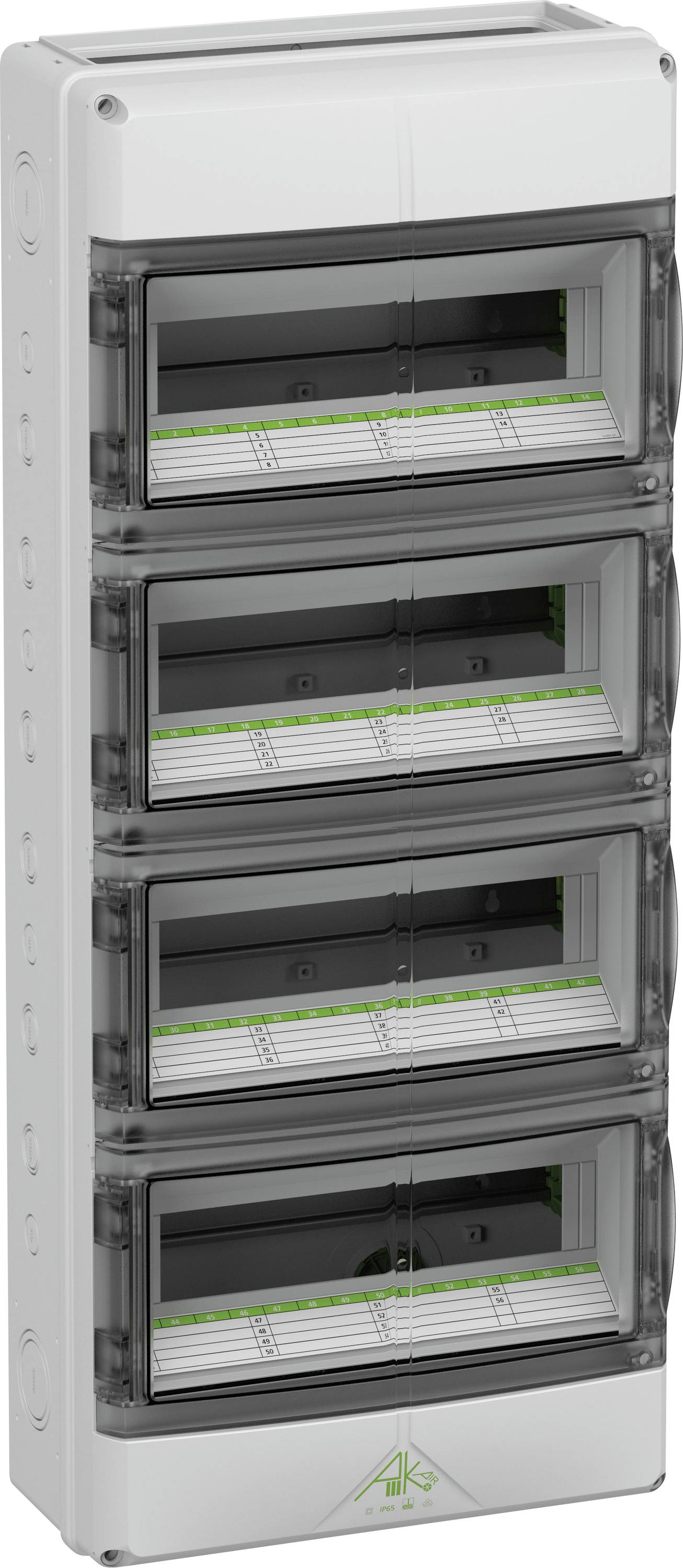 Spelsberg 73355652 AK-F 56 UL Kleinverteiler Aufputz, Wand Anzahl Teilungen = 56 Anzahl Reihen = 4 Inhalt 1 St.
