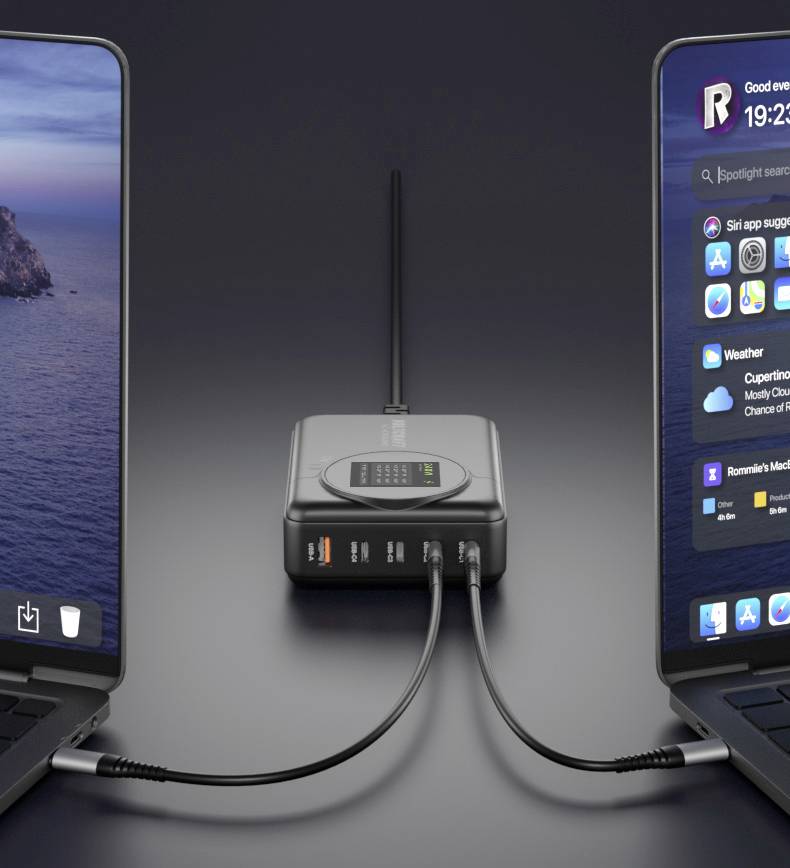 VOLTCRAFT UC-4C1A240W01 USB Ladegerät 240 W 4x USB-C®, 1x USB-A USB PD 3.0 Schwarz GaN, USB Power Delivery (USB-PD), Sch-11