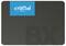 'Crucial BX SSD von Micron' in weißem Text auf schwarzem Hintergrund. Oben ein blauer Bereich mit dem Crucial-Logo.