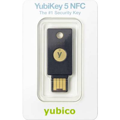 Eine Verpackung mit einem 'YubiKey 5 NFC' von Yubico, beschrieben als 'The #1 Security Key'.