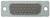 Ein D-Sub-Stecker mit 25 goldenen Pins, meist für serielle Datenübertragungen in Computern und Kommunikationsgeräten verwendet.