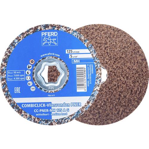 PFERD TOOLS 47700203 PFERD COMBICLICK verpresste Vliesronde CC PNER Ø 125 mm Mittelhart A Grob für Finish 125 mm 5 St.
