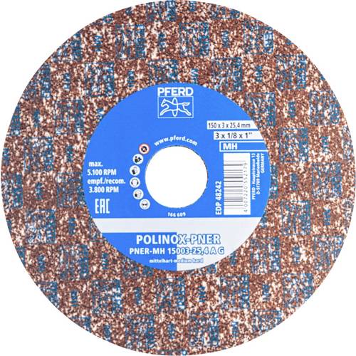 PFERD TOOLS 47700210 PFERD POLINOX verpresstes Vlies-Rad PNER Ø 150x3 mm Bohrung-Ø 25,4 mm Mittelhart A Grob für Finish ...