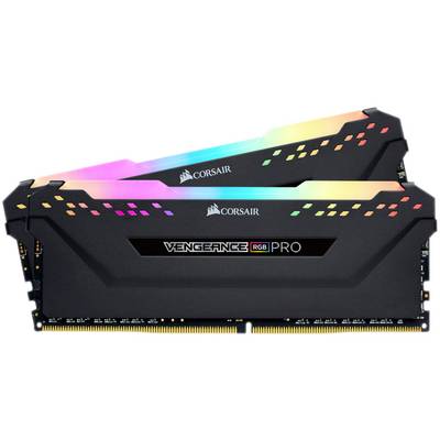 Zwei Corsair Vengeance RGB Pro RAM-Module mit leuchtenden RGB-Lichtern.