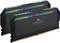 Zwei RAM-Module mit RGB-Beleuchtung, der Marke 'Dominator Platinum RGB', vor weißem Hintergrund.