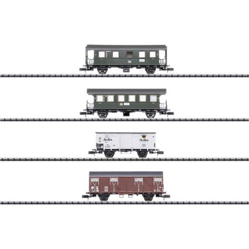 Thumbnail - MiniTrix 15002 N 4er-Set Güterwagen GmP der DB, MHI