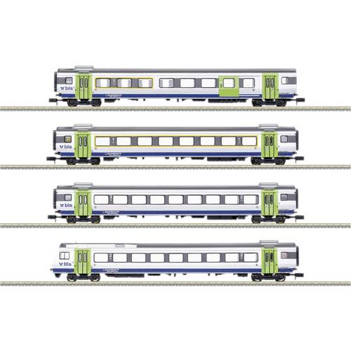 MiniTrix 18293 N 4er-Set Personenwagen GoldenPassLine der BLS