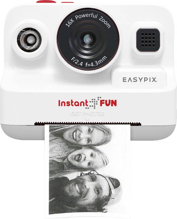 Easypix InstantFUN Digitale Sofortbildkamera    Weiß  Integrierter Akku