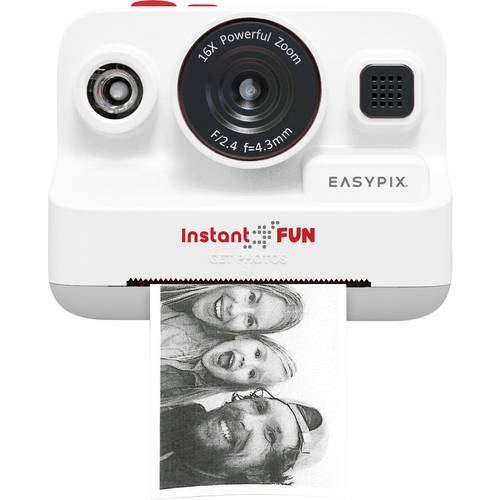 Easypix InstantFUN Digitale Sofortbildkamera Weiß Integrierter Akku