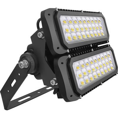 Zwei rechteckige LED-Scheinwerfer mit mehreren gelben Dioden, in einem schwarzen Gehäuse montiert.