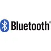 Ein Logo zeigt das Bluetooth-Symbol, einen stilisierten Buchstaben "B" in Weiß auf blauem Hintergrund, neben dem Wort 'Bluetooth'.