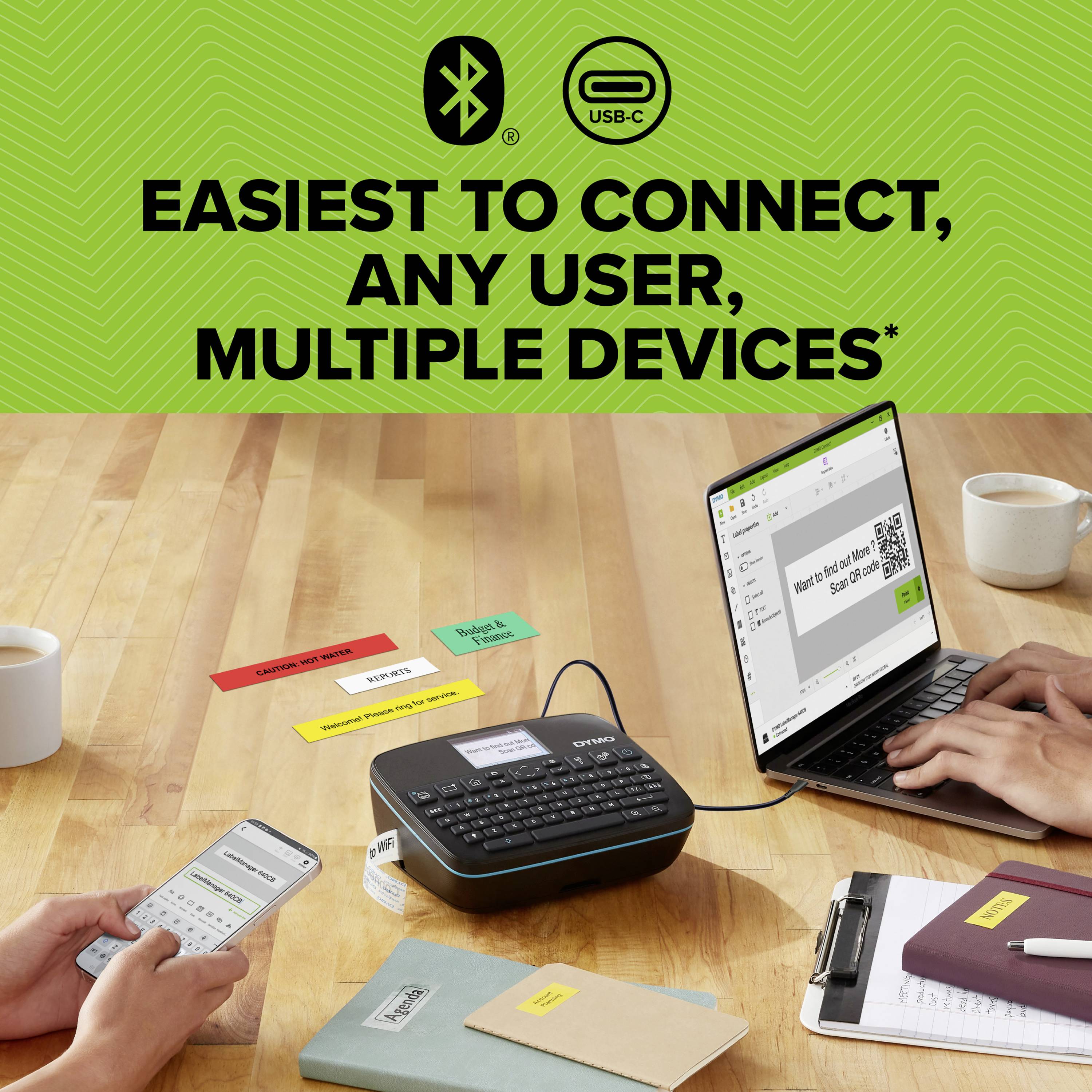 DYMO LabelManager Etikettendrucker Geeignet für Schriftband: D1 6 mm, 9 mm, 12 mm, 19 mm, 24 mm-16