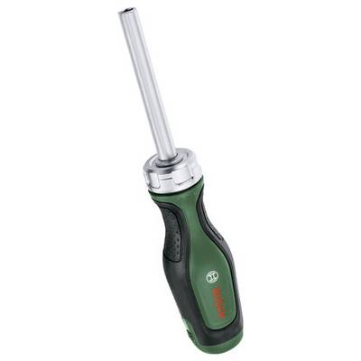 Ein grüner Bosch-Schraubendreher mit ergonomischem Griff und integriertem Gewinde.