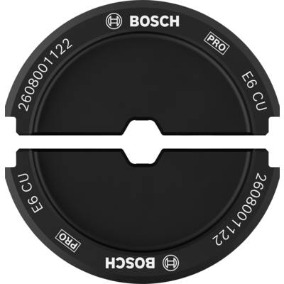 'Bosch' E6 CU Dichtung, schwarz, rund, mit mittigem Schlitz und Aufschrift 'PRO'.