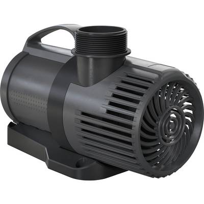 Eine schwarze, zylindrische Wasserpumpe mit einem lüfterähnlichen Gitter, konzipiert für eine effiziente Flüssigkeitszirkulation, mit einem robusten Griff an der Oberseite.