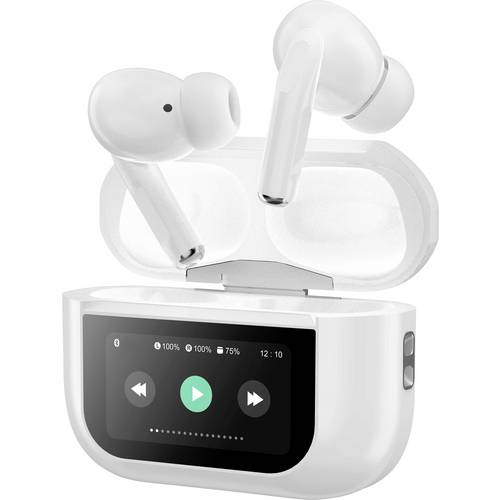 Music Man BT-X72 In Ear Headset Bluetooth® Stereo Weiß Noise Cancelling Batterieladeanzeige, Headset, Ladecase, Lautstär...