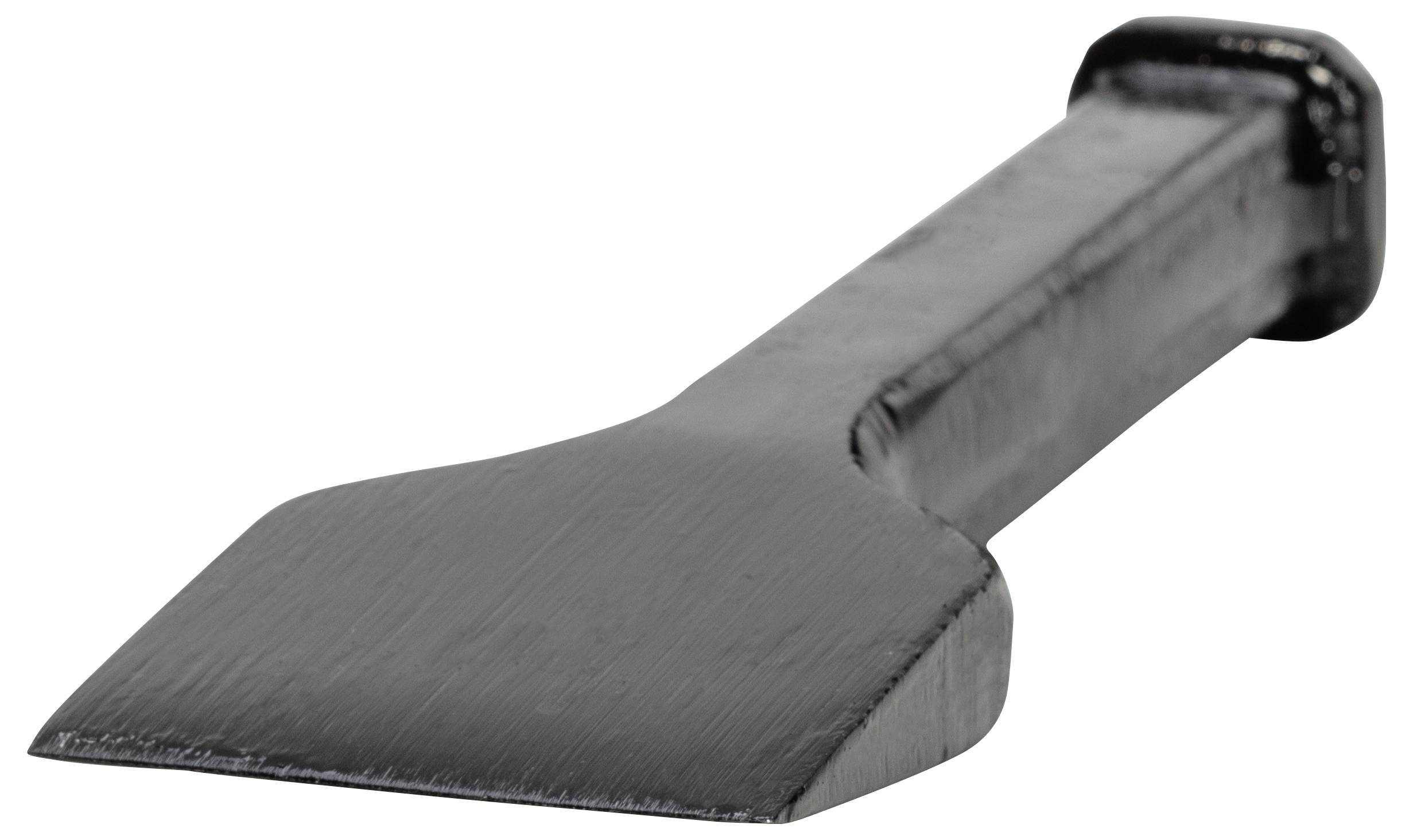 Metallmeißel mit breiter, abgeflachter Spitze und rechteckigem Griff, geeignet zum Formen oder Schneiden von harten Materialien.