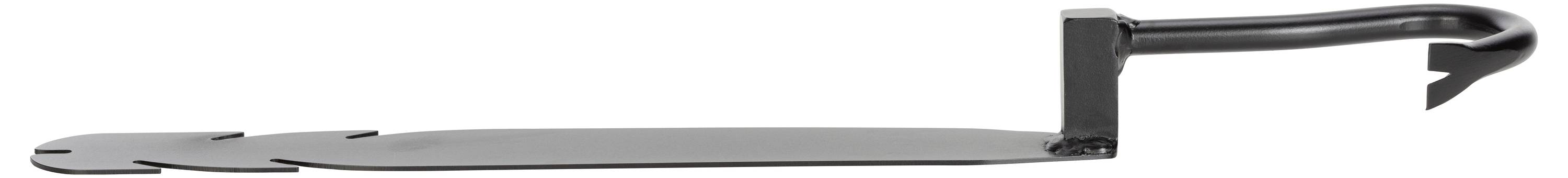 Ein schwarzer Kuhfuß zum Entfernen von Nägeln und zum Heben von Objekten.