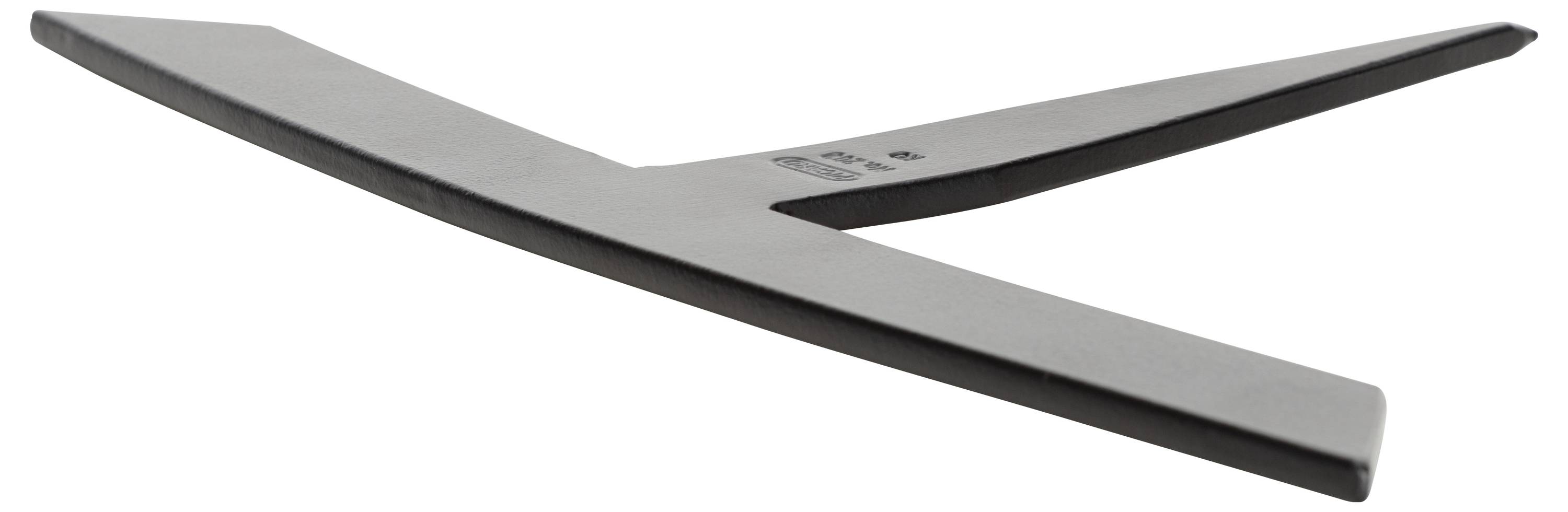 Aluminiumprofil in Y-Form, grau, mit Matratte auf flachem Untergrund. Verwendet für Möbel- oder Konstruktionsanwendungen.