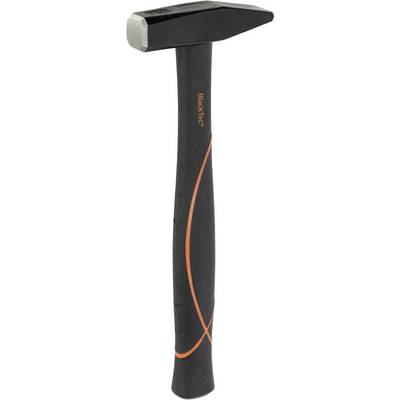 Schwarzer Hammer mit orangefarbenen Details und ergonomischem Griff, geeignet für handwerkliche Arbeiten und Reparaturen.