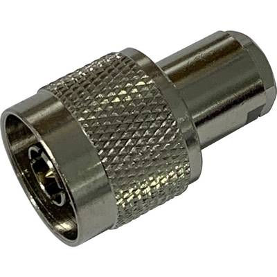 Metalladapter mit gerändertem Griff und Stecker, möglicherweise für elektronische oder Audioverbindungen geeignet.