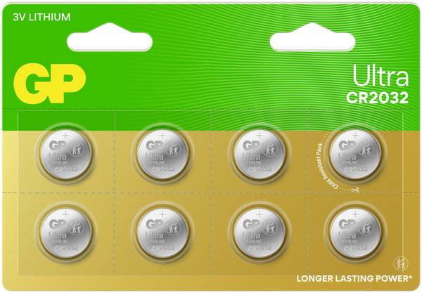 GP Knopfzelle CR2032 3 V 8 St. 220 mAh Lithium